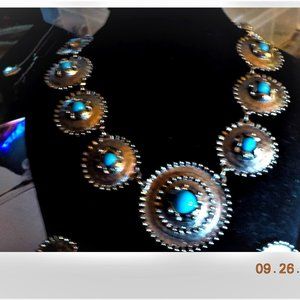 VERIFIEDJULIANA SOUTHWEST TURQUIOSE NECKLACE & EARRING BIJOIX TERNER MR. DELIZZA